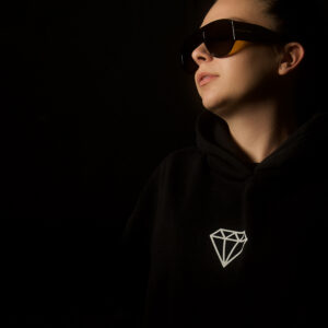 Mikina DIAMOND CREW čierna 3D